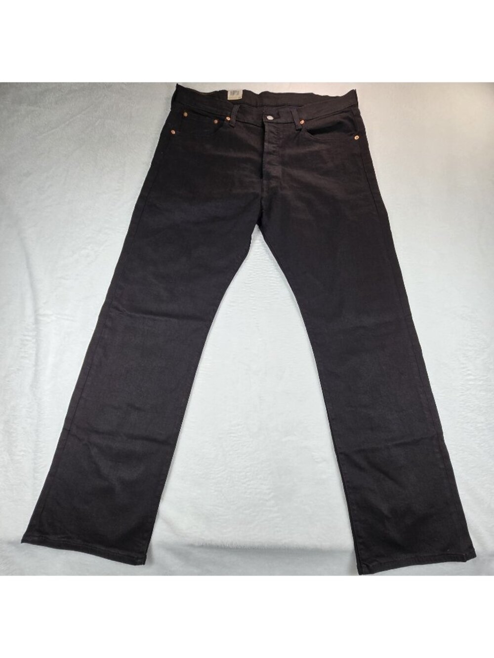NWT Levi's 501 Men's 38x32 Black Button Fly Regular Fit Straight Leg Denim Jeans